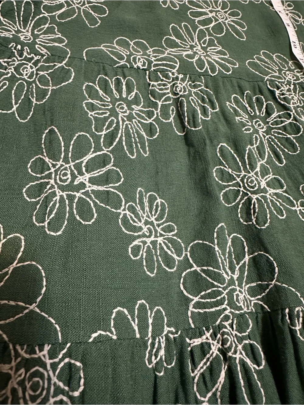 Zara Green "Diana" Floral Embroidered Dress Size Small - Picture 9 of 10